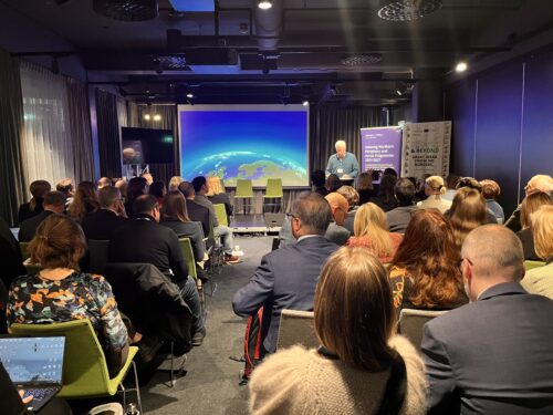 Statssekretær Ole Gustav Narud i Kommunal- og distriktsdepartementet på konferansen Arctic Frontiers i Tromsø den 31. januar 2023. Foto: Interreg NPA.