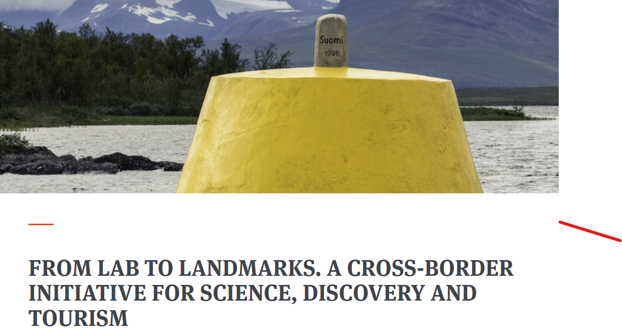en bøye som stikke opp av vannet. Teksten sier From Labs to Landmarks