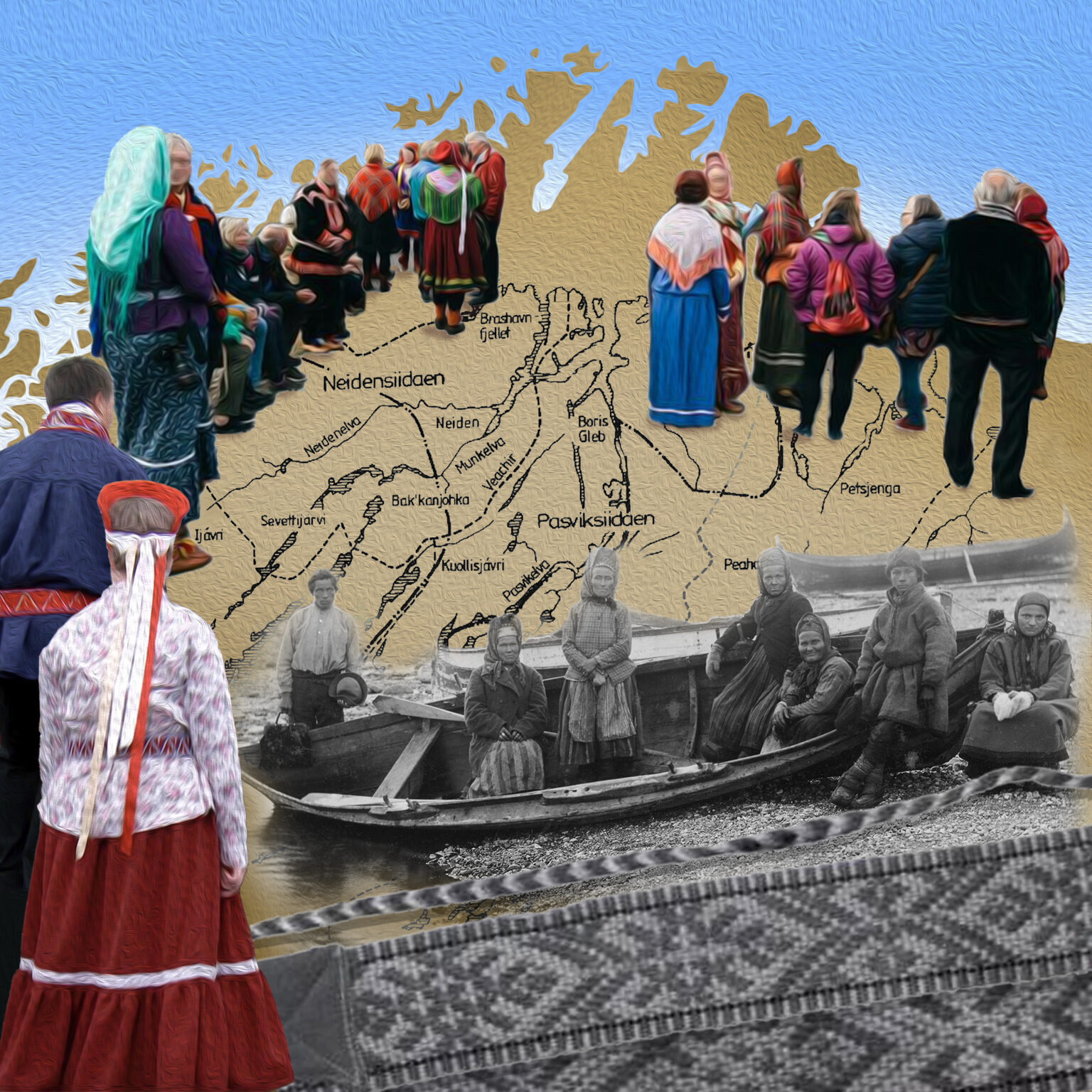bilder av personer som går på et kart
