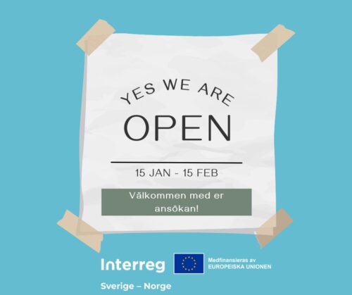 plakat for utlysning - søke Interreg Sverige-Norge
